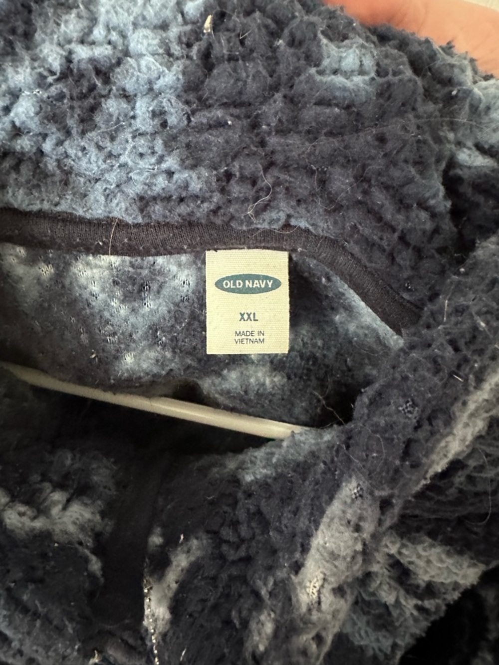 Old Navy Navy and Light Blue Half-Zip Sherpa Pullover - Picture 3 of 3